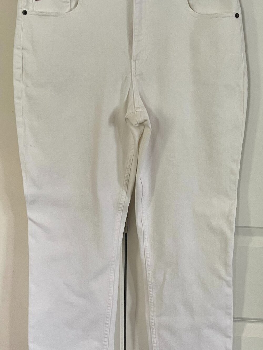 Lafayette 148 New York Reeve High Waist Straight Leg Ankle Jeans White Plaster